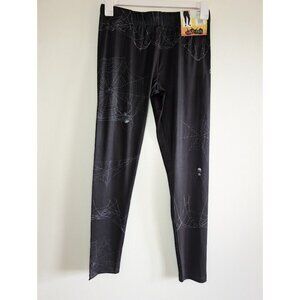 Halloween Spider Leggings Size Medium Witchy Pajamas Costume Novelty Cobweb‎ NEW